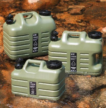 Outdoor camping pe water storage bucket car with faucet portable water storage tank pure mineral drink