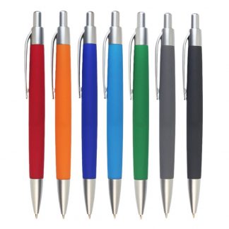 Custom Branded plastic rubber coated click hotel cheap pen for promotion giveaway gift pen with custom logo