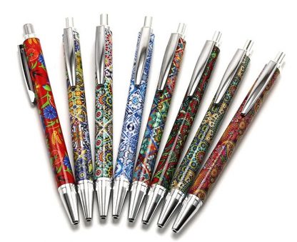 Customized colored plastic full color print heat transfer printing souvenir press ball pen mechanical pencil for souvenir gifts
