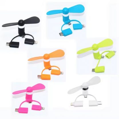 2-3 in 1 Mini Cute USB Fan Cooler Type C micro Gadgets Low Power for Mobile Phone PC Laptop Cooler phone fan logo custom