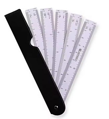 5 Pieces Promotional Foldable Engineer Fan Scale Ruler For Architect