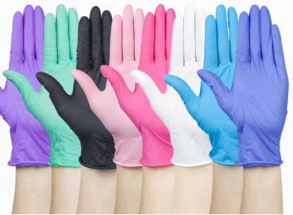Medical Protective Nitrile Protective Hand Gloves Lab Examination Lake Blue Disposable Powder Free Nitrile Gloves for Hospital