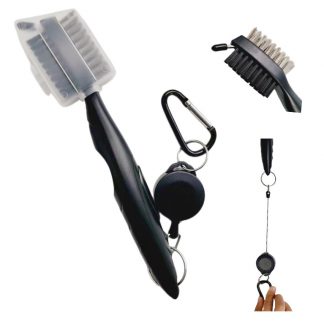 Golf cleaning brush club cleaner tool brush with spike and clip 8 colors in stock for sale
