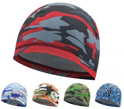 Mens Cycling Running sunscreen Skull Beanie hats summer windproof Elastic Motorcycle Helmet Liner Wave outdoor sports soft Caps