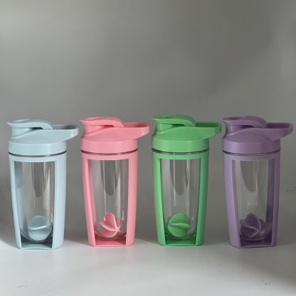 Wholesale 500ml Protein Shaker Water Bottle With Mixer Ball Custom Workout Mini Shaker Bottle With Logo Sporting Gym Shake Cup