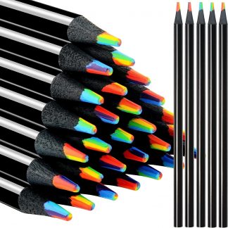 Recycled Black Mixed Rainbow Coloring Wooden HB Multicolored l Gift Branded Bulk colored Customized Logo Print Pencils set