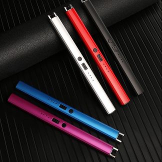 Windproof Flameless Portable USB rechargeable Safety Switch Electric Arc Lighters For home cooking