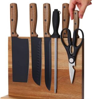 Wholesale Wooden Kitchen Magnetic Knife Block Holder Rack Magnetic Stands with Strong Enhanced Magnets Multifunctional Storage
