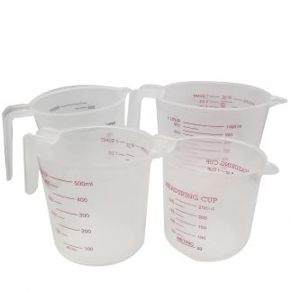 Kitchen Measuring Cup Set 250ml 500ml 1000ml BPA Free Plastic Measuring Jug with Angled Grip