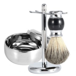 Professional 3 In 1 Shaving Brush + Shaving Soap Bowl + Shaving Stand Holder Hair Removal Beard Brush Men Beard Clean Shave KIT
