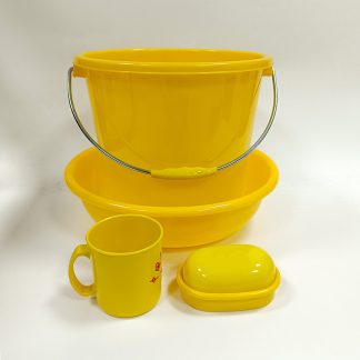 Yellow thickened plastic bucket washbasin Military training washbasin dormitory household bucket